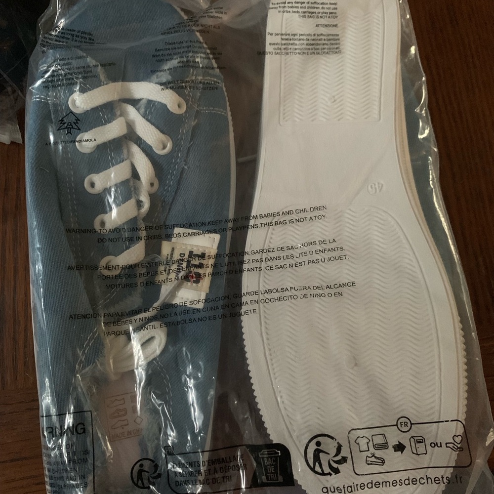 Blue and White Sneakers